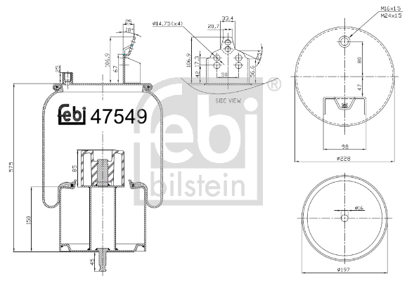 Picture of FEBI BILSTEIN - 47549 - Bellow, air suspension (Compressed-air System)