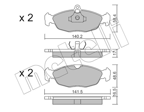 METELLI - 22-0077-0 - Komplet pločica, disk-kočnica (Kočioni uređaj)