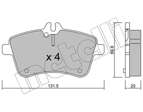 Slika METELLI - 22-0647-0 - Komplet pločica, disk-kočnica (Kočioni uređaj)