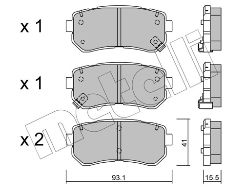 METELLI - 22-0725-0 - Komplet pločica, disk-kočnica (Kočioni uređaj)