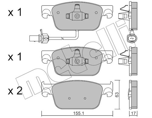 METELLI - 22-1125-0 - Komplet pločica, disk-kočnica (Kočioni uređaj)