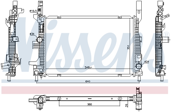 Picture of NISSENS - 606033 - Radiator, engine cooling (Cooling System)