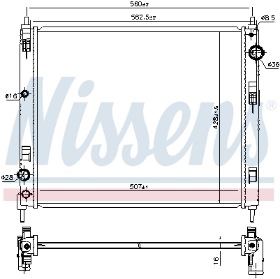 Picture of NISSENS - 606119 - Radiator, engine cooling (Cooling System)