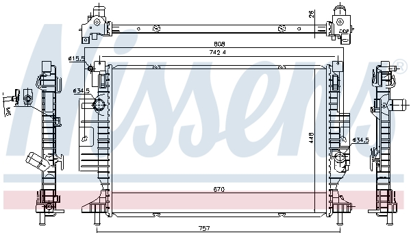 Picture of NISSENS - 606215 - Radiator, engine cooling (Cooling System)