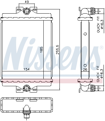Picture of Radiator -  engine cooling - NISSENS - 606296