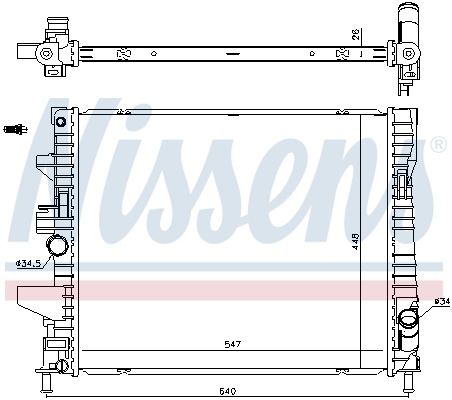 Picture of Radiator -  engine cooling - NISSENS - 606446