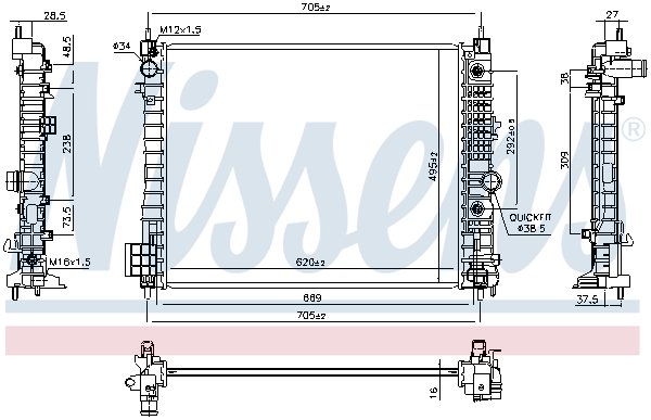 Picture of NISSENS - 606660 - Radiator, engine cooling (Cooling System)