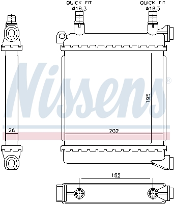 Picture of Radiator -  engine cooling - NISSENS - 60862