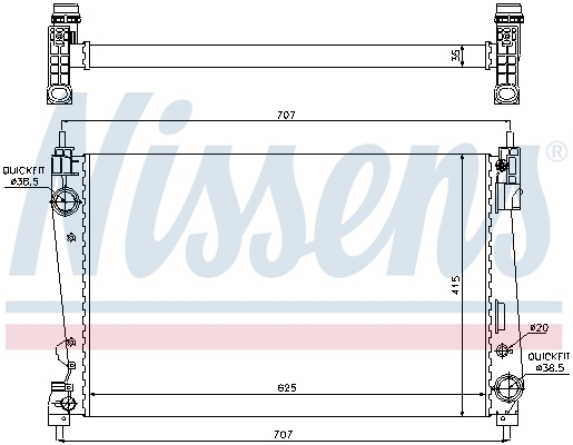 Picture of NISSENS - 61916 - Radiator, engine cooling (Cooling System)