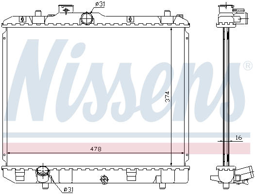 Picture of NISSENS - 630707 - Radiator, engine cooling (Cooling System)