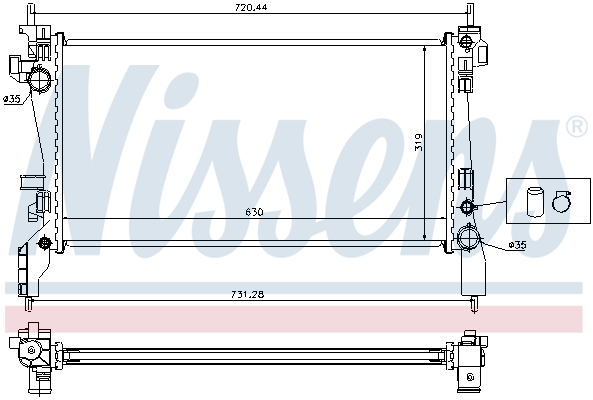 Picture of NISSENS - 636004 - Radiator, engine cooling (Cooling System)