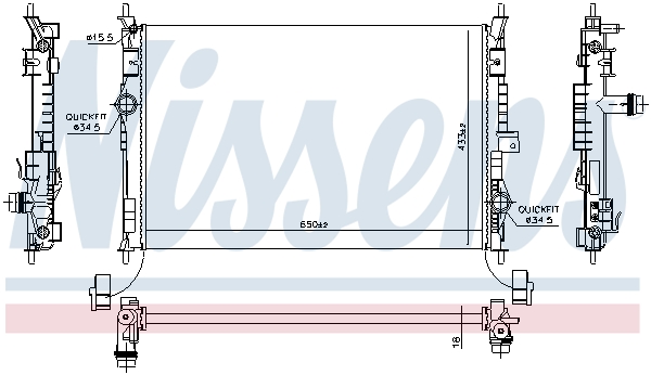 Picture of NISSENS - 636014 - Radiator, engine cooling (Cooling System)
