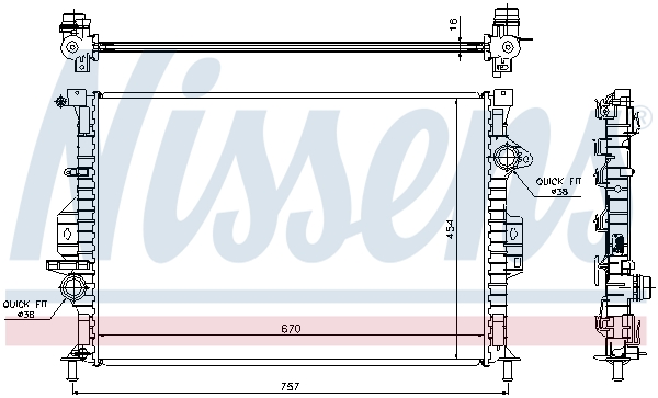 Picture of NISSENS - 66857 - Radiator, engine cooling (Cooling System)