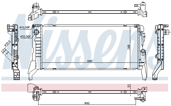 Picture of NISSENS - 69711 - Radiator, engine cooling (Cooling System)