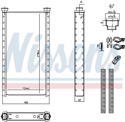 Picture of NISSENS - 70235 - Heat Exchanger, interior heating (Heating/Ventilation)