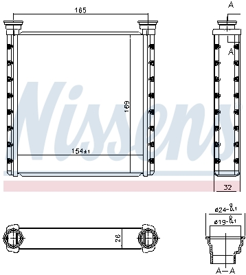 Picture of Heat Exchanger -  interior heating - NISSENS - 70533