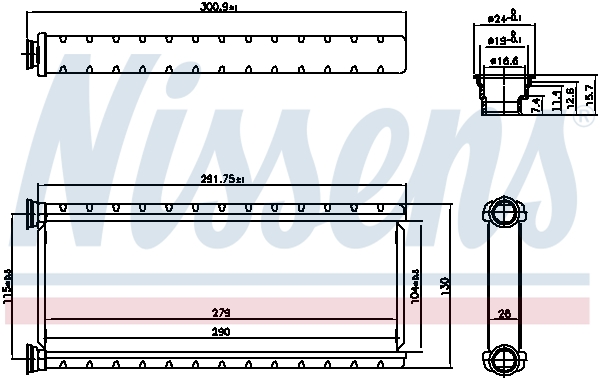 Picture of Heat Exchanger -  interior heating - NISSENS - 707201