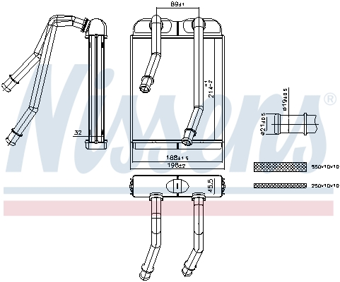 Picture of Heat Exchanger -  interior heating - NISSENS - 707227