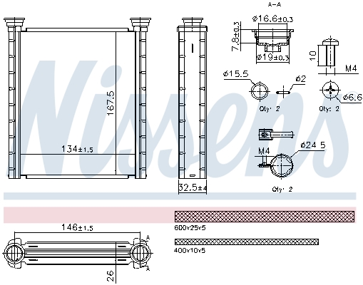 Picture of Heat Exchanger -  interior heating - NISSENS - 707280