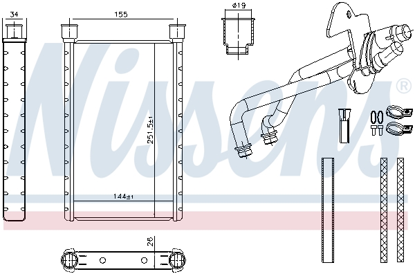 Picture of Heat Exchanger -  interior heating - NISSENS - 707282