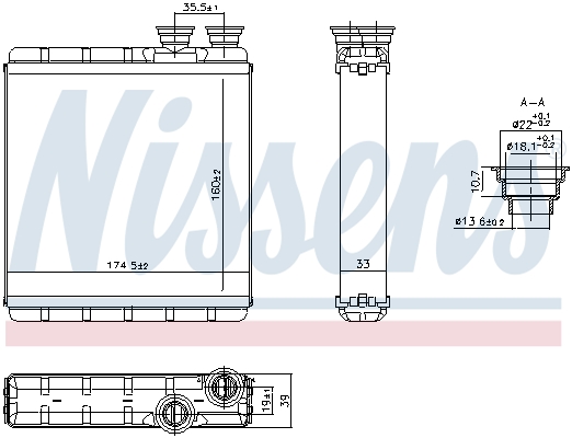 Picture of Heat Exchanger -  interior heating - NISSENS - 707302