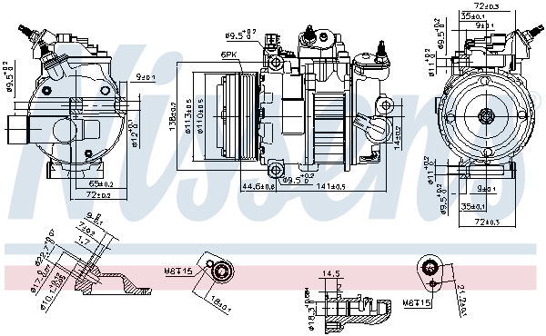 Picture of NISSENS - 890250 - Compressor, air conditioning (Air Conditioning)