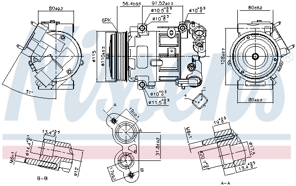 Picture of Compressor -  air conditioning - NISSENS - 890324