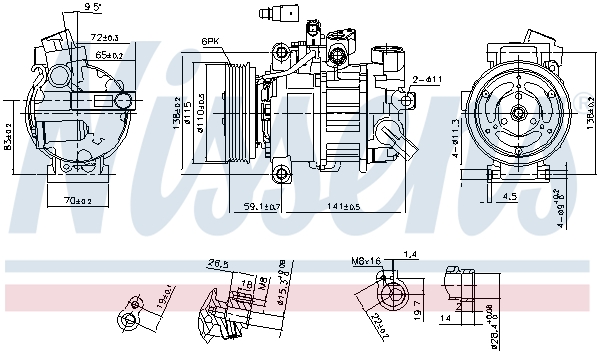 Picture of NISSENS - 890551 - Compressor, air conditioning (Air Conditioning)
