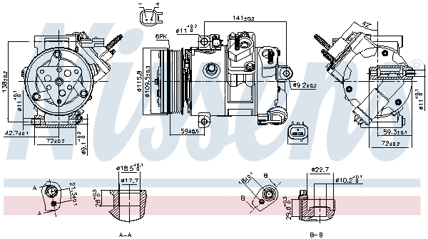 Picture of Compressor -  air conditioning - NISSENS - 890772