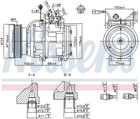 Picture of NISSENS - 89265 - Compressor, air conditioning (Air Conditioning)