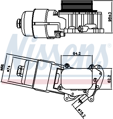 Picture of NISSENS - 90703 - Oil Cooler, engine oil (Lubrication)