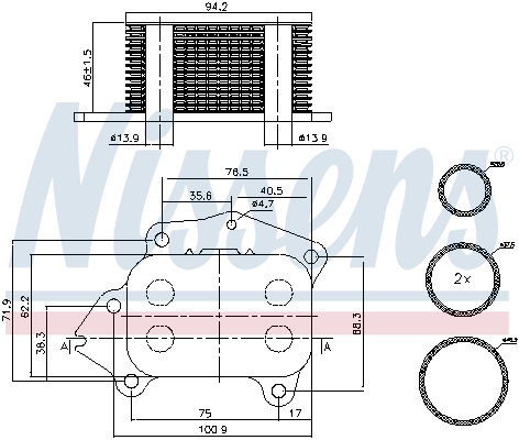 Picture of NISSENS - 90717 - Oil Cooler, engine oil (Lubrication)