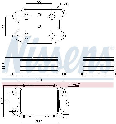 Picture of Oil Cooler -  engine oil - NISSENS - 90810
