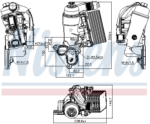 Picture of NISSENS - 90953 - Oil Cooler, engine oil (Lubrication)