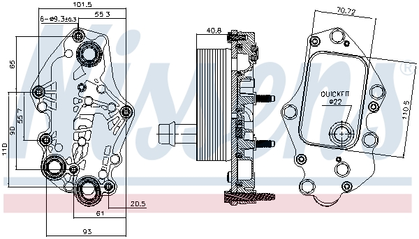 Picture of Oil Cooler -  engine oil - NISSENS - 90982
