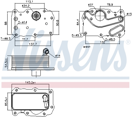 Picture of NISSENS - 91242 - Oil Cooler, engine oil (Lubrication)