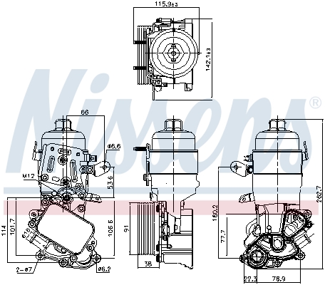 Picture of Oil Cooler -  engine oil - NISSENS - 91326