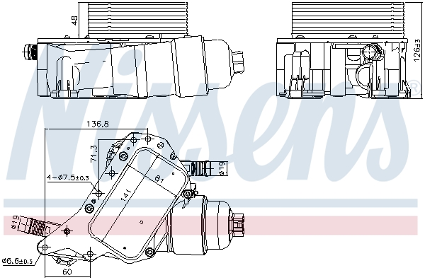 Picture of Oil Cooler -  engine oil - NISSENS - 91339