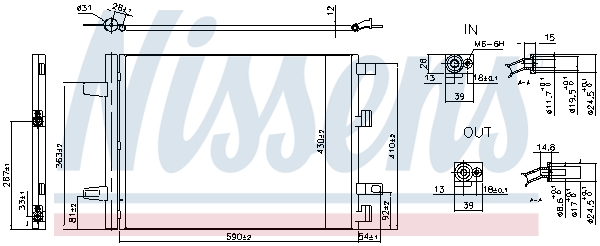 Picture of Condenser -  air conditioning - NISSENS - 941194