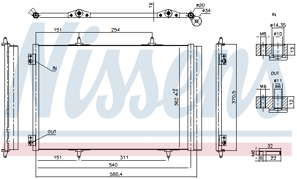 Picture of NISSENS - 941276 - Condenser, air conditioning (Air Conditioning)