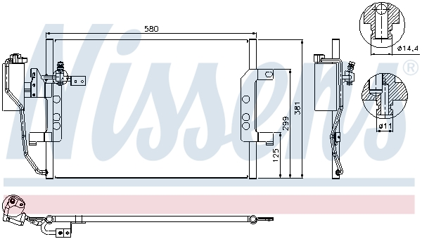 Picture of Condenser -  air conditioning - NISSENS - 94588