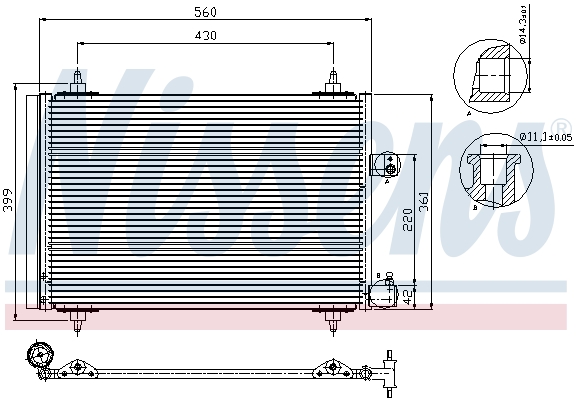 Picture of NISSENS - 94723 - Condenser, air conditioning (Air Conditioning)
