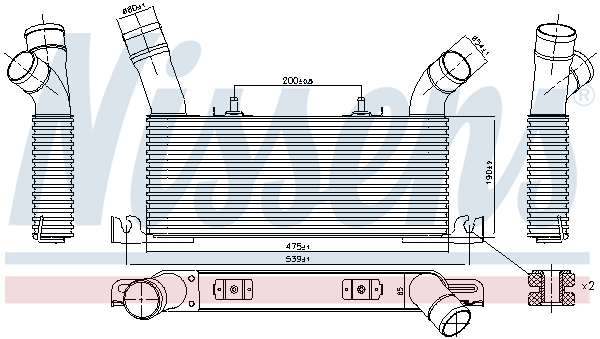 Picture of Charge Air Cooler - NISSENS - 961006