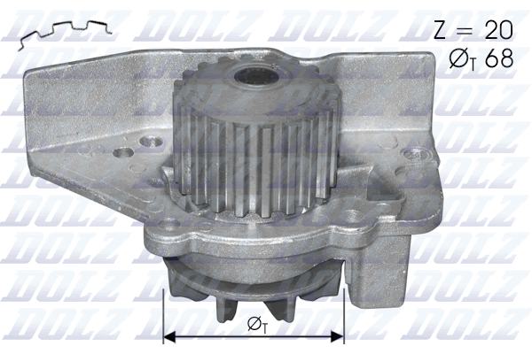 Picture of Water Pump, engine cooling - DOLZ - C118