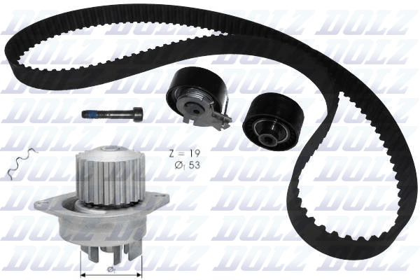 Picture of DOLZ - KD049 - Water Pump & Timing Belt Set (Cooling System)