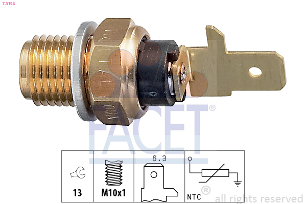 FACET - 7.3154 - Senzor, temperatura ulja (Podmazivanje)