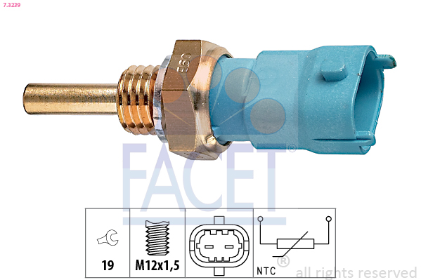 FACET - 7.3239 - Senzor, temperatura ulja (Podmazivanje)