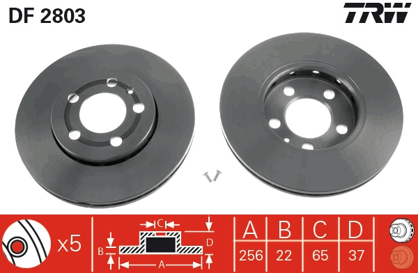 Slika TRW - DF2803 - Kočioni disk (Kočioni uređaj)