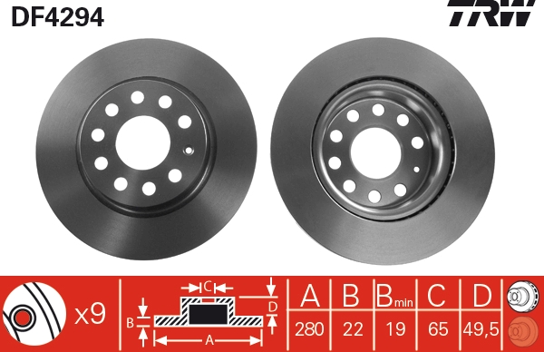 TRW - DF4294 - Kočioni disk (Kočioni uređaj)