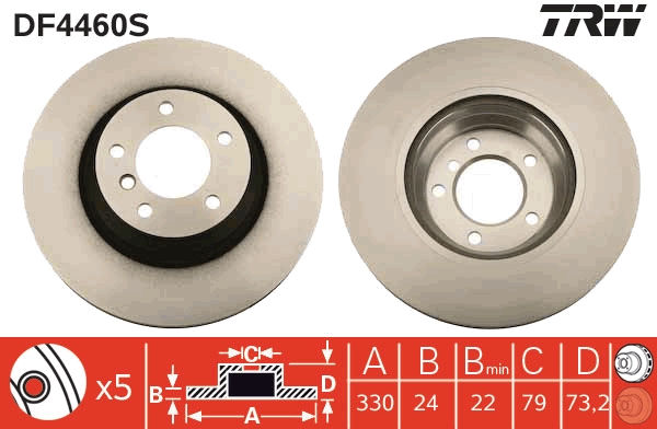 TRW - DF4460S - Kočioni disk (Kočioni uređaj)